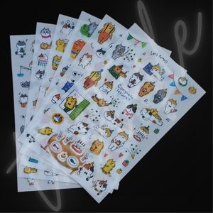 ⭐️3/$20⭐️ Partying Cats Transparent Sticker Sheets